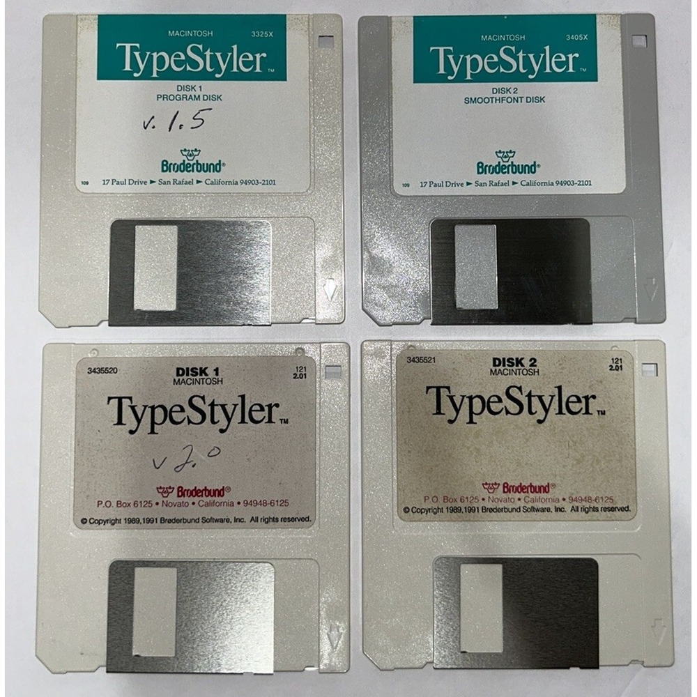 Broderbund Typestyler for Macintosh Floppy Disks Computing‎ Vintage